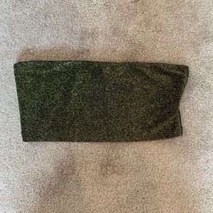 gold shimmer bandeau top